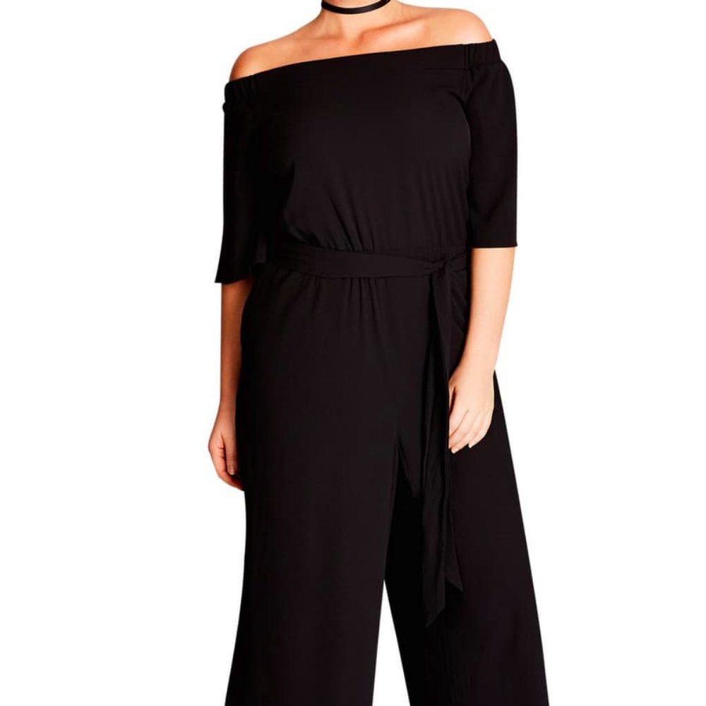 City Chic Off the Shoulder Jumpsuit, Size M/18W